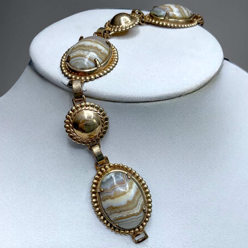 🌺Vintage Gold Filled Jasper Bracelet